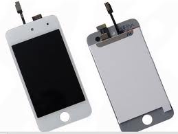 Apple iPod Touch 4.gen touch digitizer w/LCD - BÍLÝ / dotykový panel a LCD kompozitní servisní díl