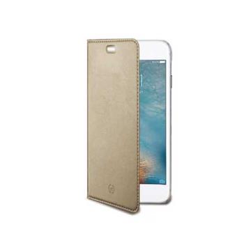 Celly Air pouzdro typu kniha, PU kůže, pro iPhone 7, zlaté