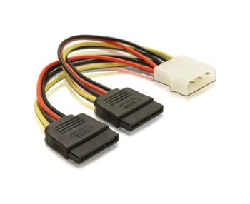 Delock adaptér napájení z Molex 4-pin na 2x SATA 15-pin