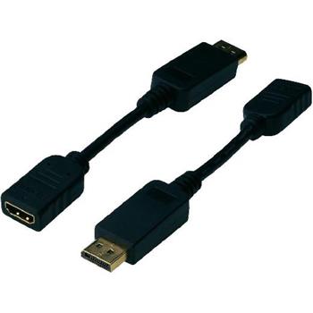 Display Port 1.1a M (samec ) na HDMI F (samice) kabelová redukce, černá