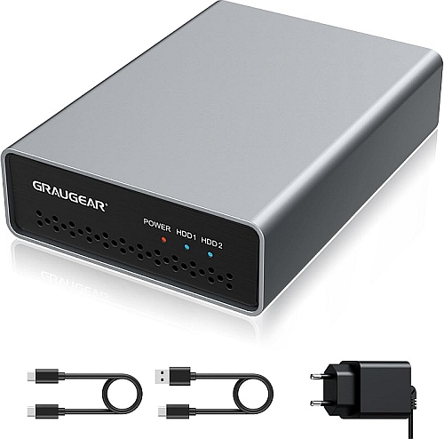 Graugear Externí box na 2 disky s RAID