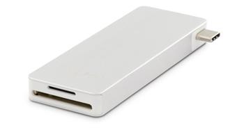 LMP USB-C Basic Hub 3x USB 3.0, SD/MicroSD, USB-C s podporou nabíjení , Silver