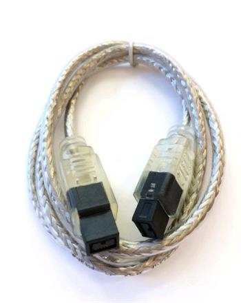 Mac Power FireWire 800 kabel 9-9 (9pin-9pin) M/M , transparentní 1m - MP-FW99-1-TR