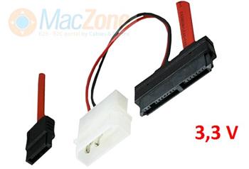 MacPower micro SATA kabel , 3,3 Volt , 7pin + 9 pin 60 cm