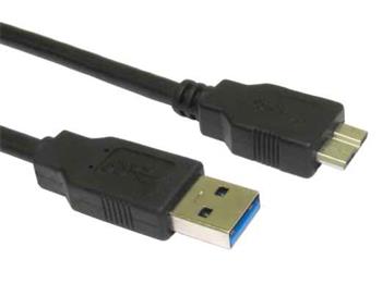 MacPower USB 3.0 kabel A na micro B kabel 20 cm, zlacený černý