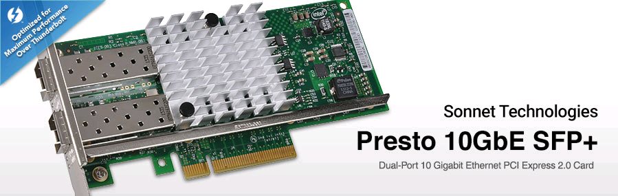 Sonnet Presto 10 GbE PCIe Dual Port SFP+ Server Adapter síťová karta 2x 10Gbit Mac