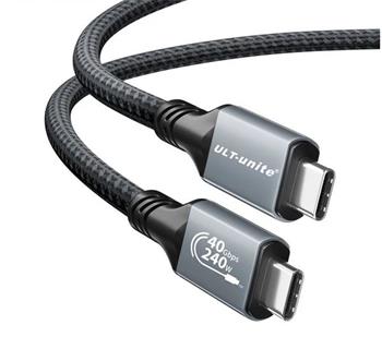 ULT USB4 USB-C 40Gbit kabel M-M až 240W, až 8K@60Hz - 1m opletený
